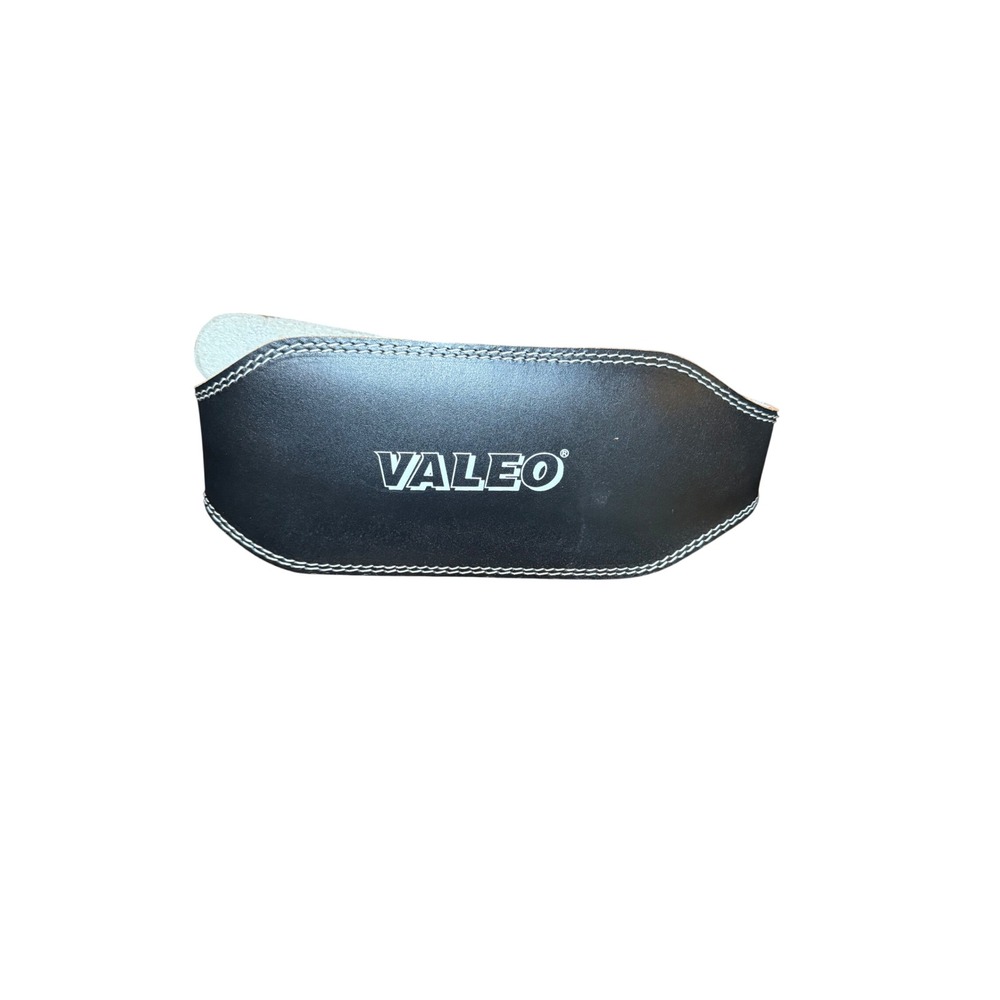 Valeo Black‎ Leather Weightlifting Belt Double Prong Padded Lumbar Support Large